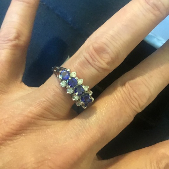 Vintage NWT 1.35 TCW 14K Natural Tanzanite & Diamond Ring - Picture 12 of 16